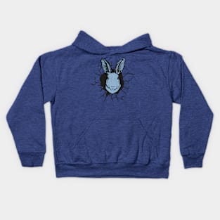 Rabbit cracked wall Kids Hoodie